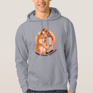 Söt kvinna och hunddjur hoodie