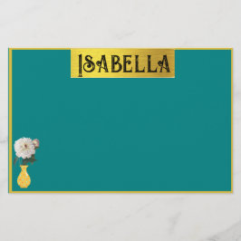 Söt kvinnlig hemmaplan med Namn Brevpapper
