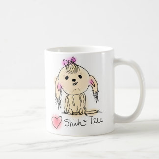 Söt kvinnlig Shih Tzu Doodle-ritning Kaffemugg