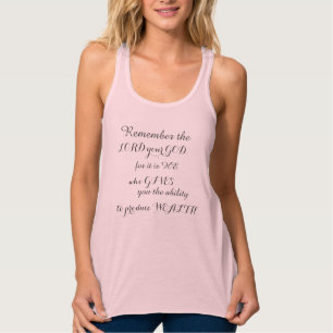 Söt kvinnlig tanktop med bibelcitat linne med racerback