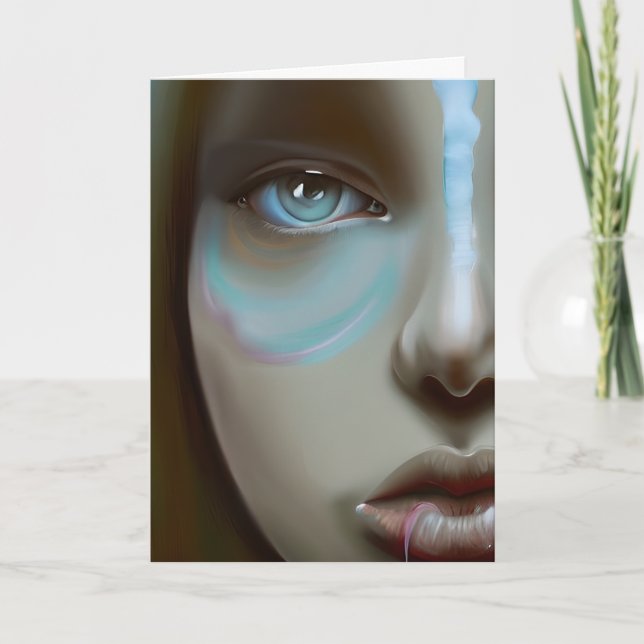 Söt Kvinnors Ansikte | AI Generated Art Kort (Framsida)