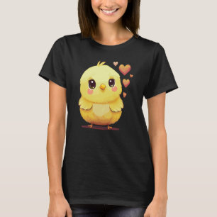Söt Kyckling Alla Hjärtans Dag Hjärtformad Gårdsdj T Shirt