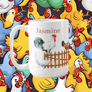 Söt kyckling älskare add namn kaffemugg
