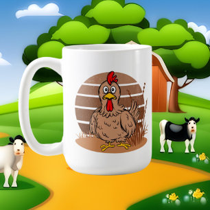 Söt kyckling älskare lägg till monogram kaffemugg