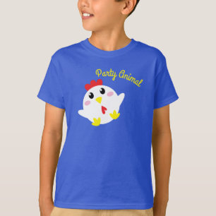 Söt Kyckling Gård Barn 1-års Födelsedagsfest T Shirt