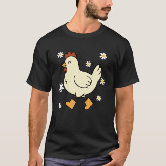 Söt kyckling i regnstövlar t shirt