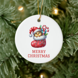Söt Kyckling Jul Julgransprydnad Keramik