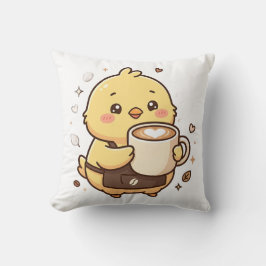 Söt Kyckling Kaffe Latte Dekorativ Kudd Kudde