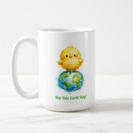 Söt kyckling på jordklotet - Påsk- och Earth Day-d Kaffemugg