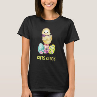 Söt Kyckling Påskägg Kycklingflicka Dam Citat J T Shirt