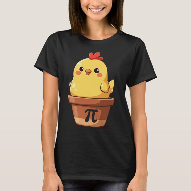 Söt kyckling pot pai-dag paj matte lärare älskare  t shirt (Framsida)