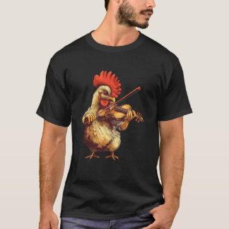 Söt kyckling som spelar violin Musiker Musik T Shirt