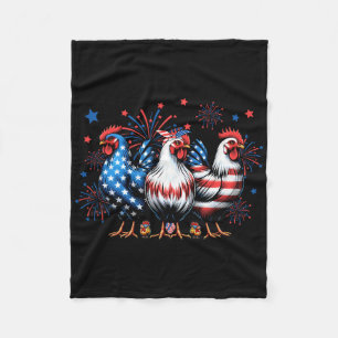 Söt Kyckling Usa Flagga Patriotisk Kyckling Älskar Fleecefilt