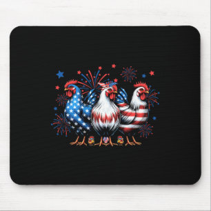 Söt Kyckling Usa Flagga Patriotisk Kyckling Älskar Musmatta