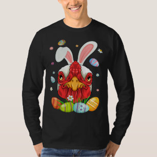 Söt kycklingansikte med kaninöron Färgglada ägg Ea T Shirt
