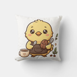 Söt Kycklingbönssked Kawaii Kaffe Kudde