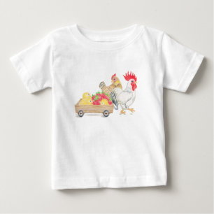Söt Kycklingfamilj Baby T-Shirt