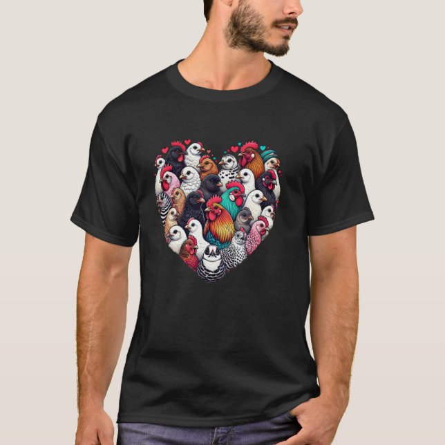 Söt Kycklinghjärta Konst T Shirt (Framsida)