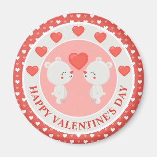 Söt kyssande björnpar valentin dagen magnet
