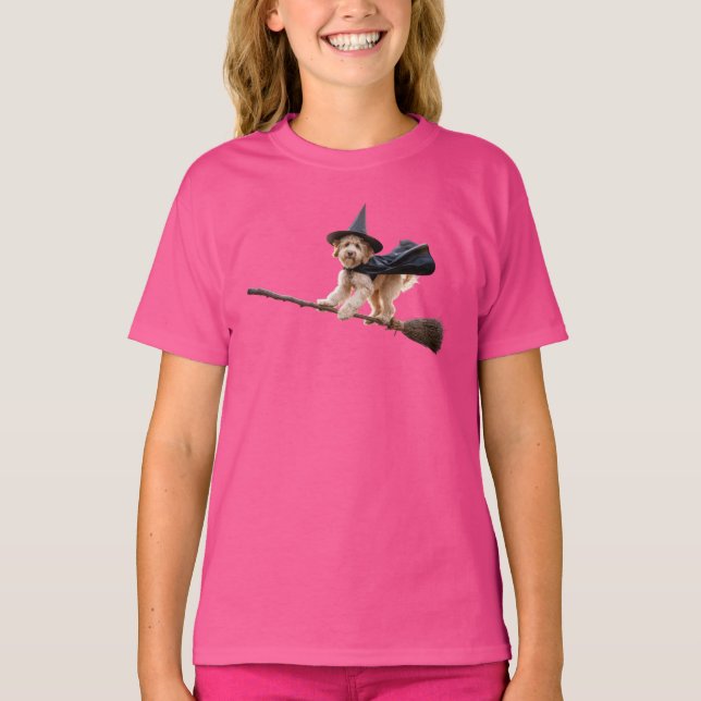 Söt Labradoodle Halloween för barn T Shirt (Framsida)