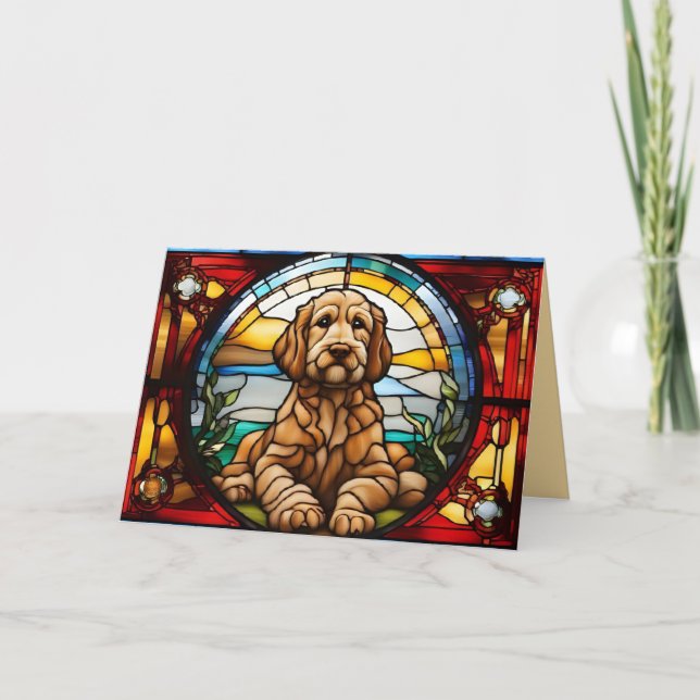 Söt Labradoodle-hälsning Kort (Framsida)