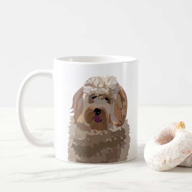 Söt Labradoodle Hund Design Kaffemugg (Med munk)