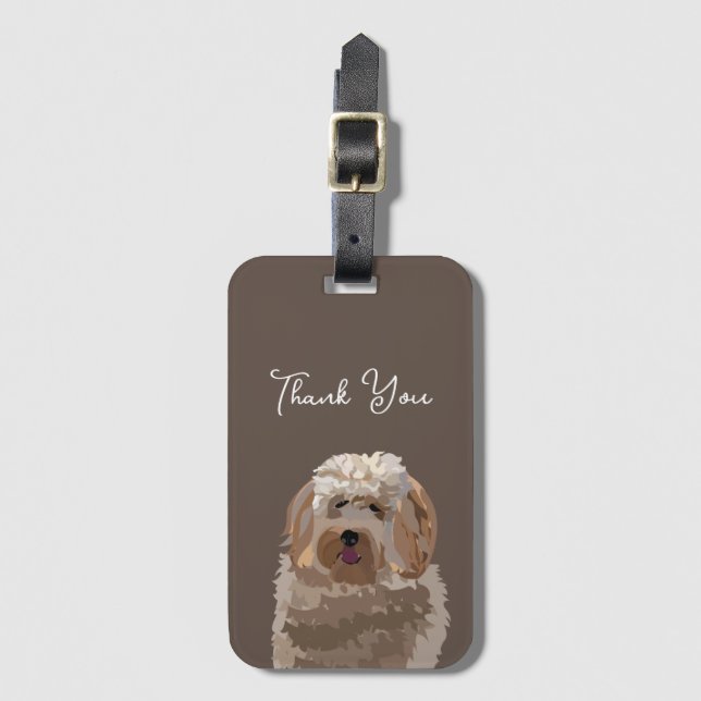 Söt Labradoodle Hund Personlig Bagagebricka (Framsida vertikal)