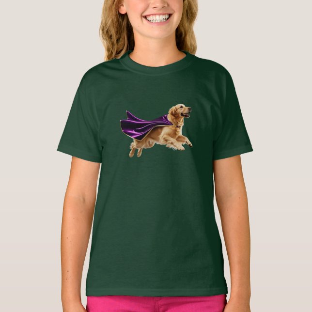 Söt Labradoodle Superhjälte Barn T-Shirt (Framsida)