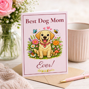 Söt Labrador Retriever Bästa hundmamma någonsin Kort