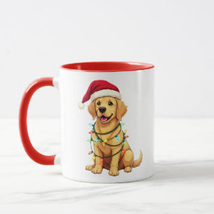 Söt Labrador Retriever Jul Tomte Hund Mugg