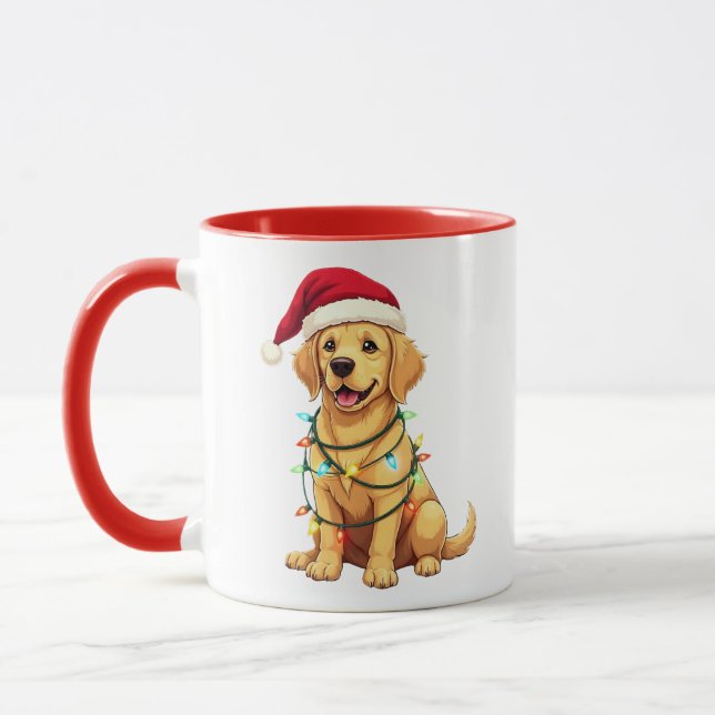 Söt Labrador Retriever Jul Tomte Hund Mugg (Vänster)