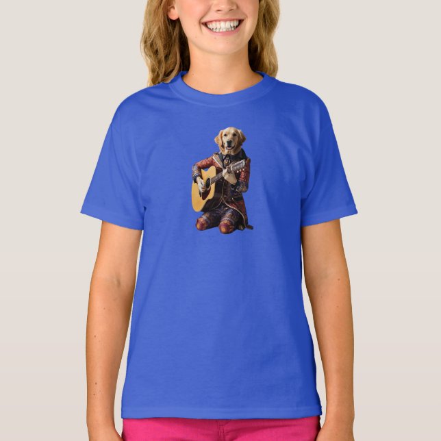 Söt Labrador Retriever Rockstjärna Barn T-Shirt (Framsida)