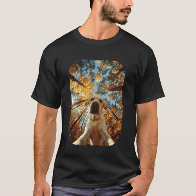 Söt Labrador Retriever Selfie Höstlöv Höst  T Shirt (Framsida)