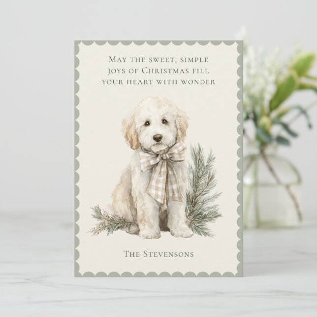 Söt Labradorhund tall rustic jul Julkort (Stående Fram)