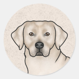 Söt Labradort Retriever Porträtt av Cräm Labrador Runt Klistermärke