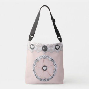 Söt Lacy Soft Rosa Blommigt Tote Bag Axelväska