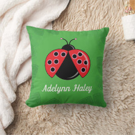 Söt Lady Bug Baby Födelsestatistik Kastkudde Kudde