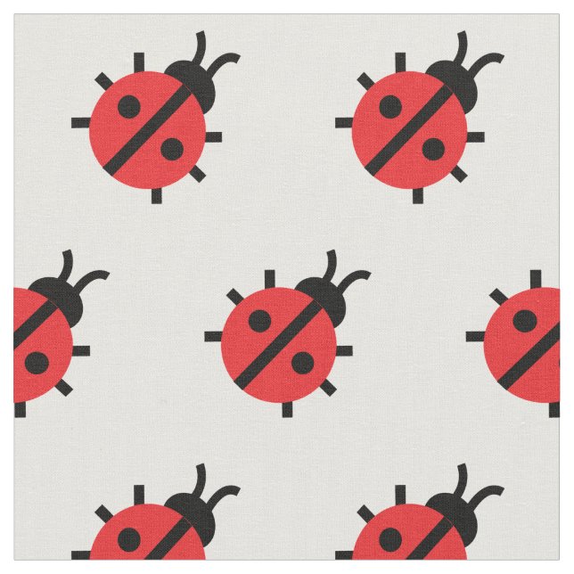 Söt Lady Bug Barn Baby Nursery Bug Insekt Vit Tyg (Närbild)