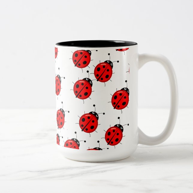 Söt Lady Bug-kaffemugg - anpassningsbara storlekar Två-Tonad Mugg (Höger)