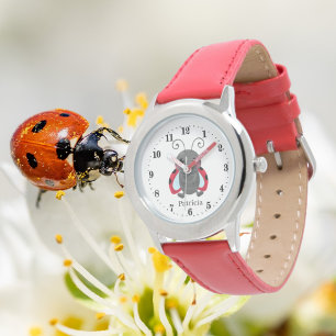 Söt ladybug älskare add namn armbandsur