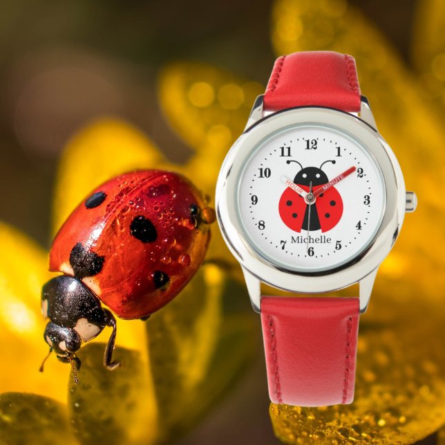 Söt ladybug älskare add namn armbandsur (Skapare uppladdad)
