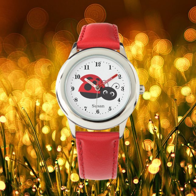 Söt ladybug älskare add namn armbandsur (Skapare uppladdad)