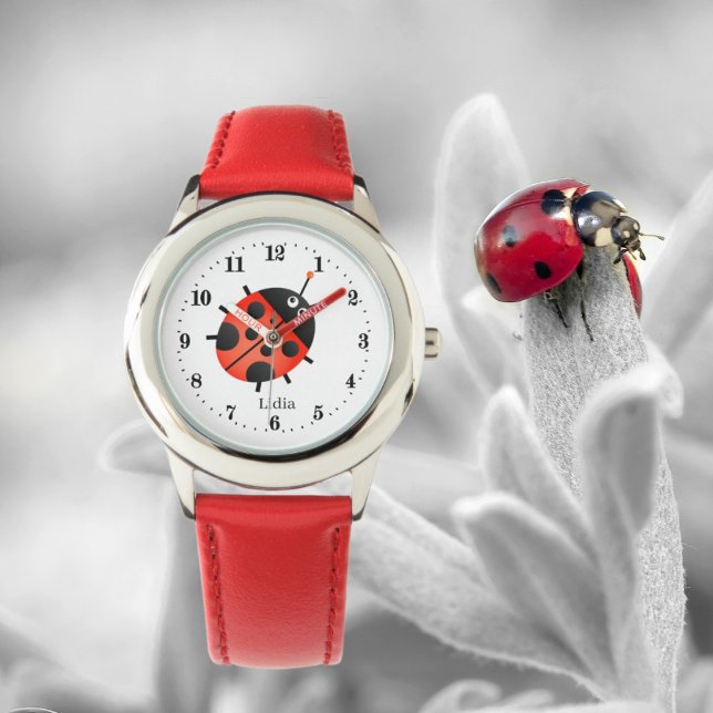Söt ladybug älskare add namn armbandsur (Skapare uppladdad)