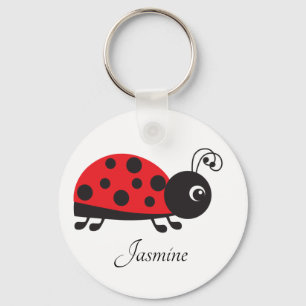 Söt ladybug älskare add namn nyckelring