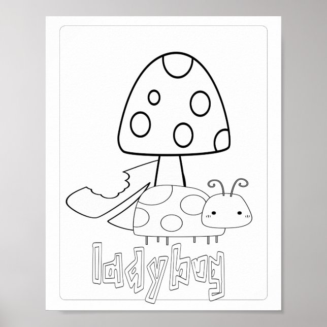 Söt ladybug-färgläggning poster (Framsidan)