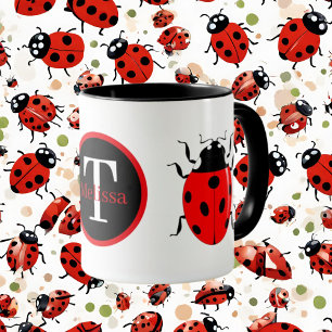 Söt ladybug lägg till monogram mugg