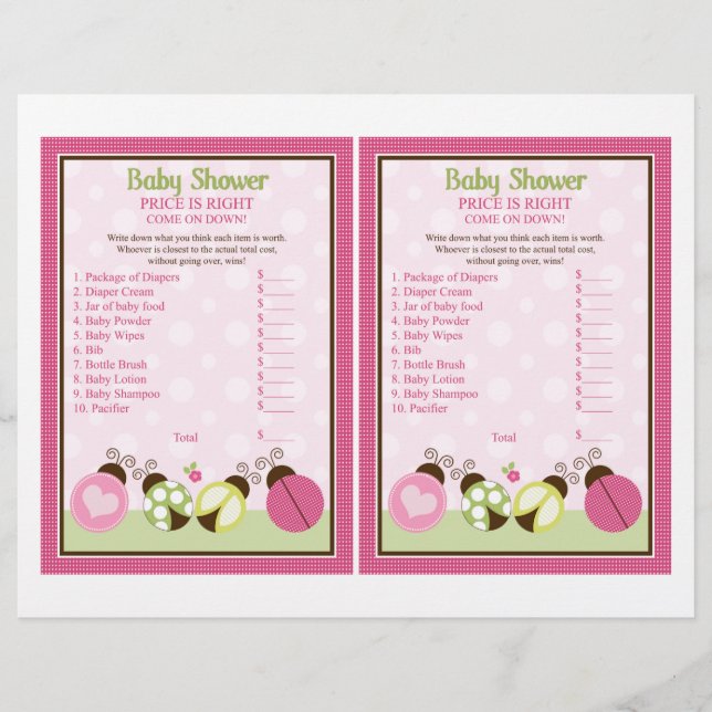 "Söt Ladybug w/ Polka dots" Pris är Höger Game Reklamblad (Framsidan)