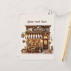 Söt lägg till din text kafé vykort