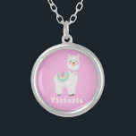 Söt lama, alpaca, lama silverpläterat halsband<br><div class="desc">Söt lama,  alpaca,  lama</div>