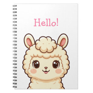 Söt lama illustration design anteckningsbok